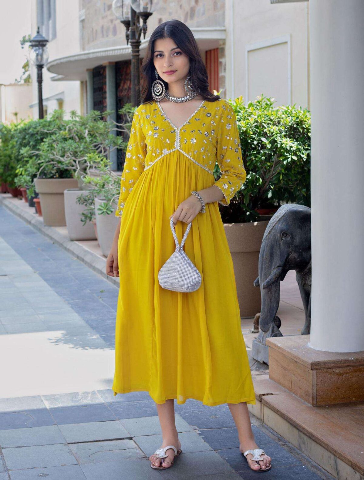 3-Piece Cotton Kurta Set for Women – Kurta, Palazzo & Dupatta(XL) - Image 4