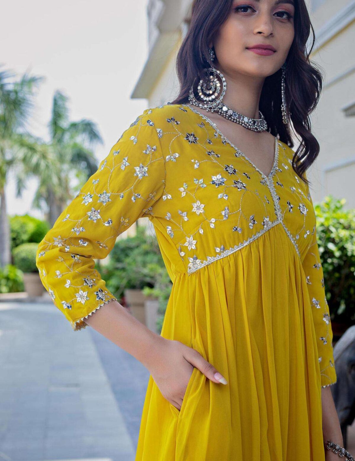 3-Piece Cotton Kurta Set for Women – Kurta, Palazzo & Dupatta(XL) - Image 3